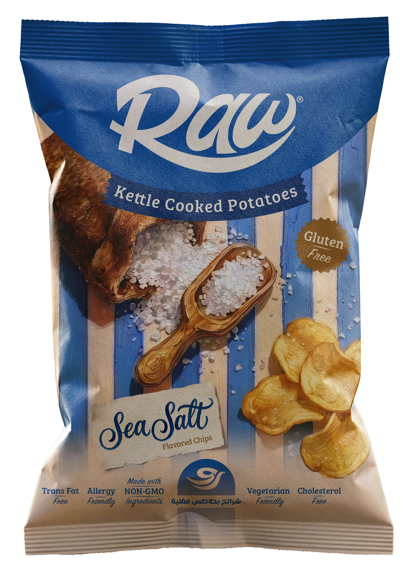 Sea Salt - RAW Kettle Cooked Chips (Front)