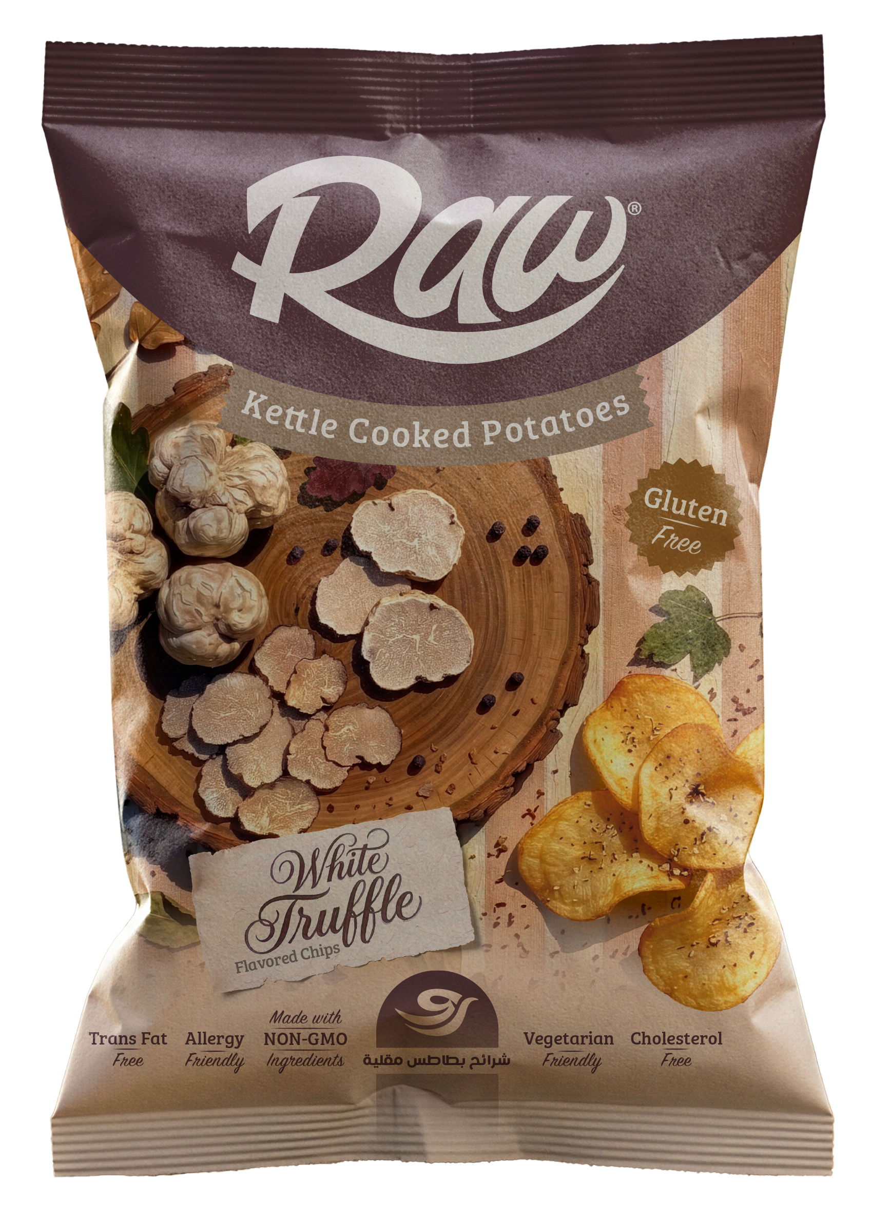 White Truffle - RAW Kettle Cooked Chips (Front)